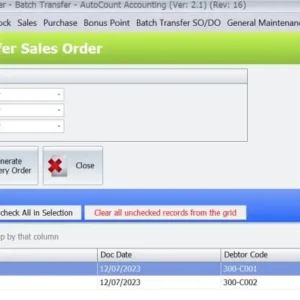 Batch DO Transfer to Sales Invoice